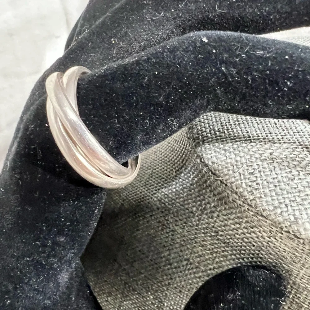 Sterling Silver 925 Interlocking, Russian Wedding Ring. Size 10 Unique☑️